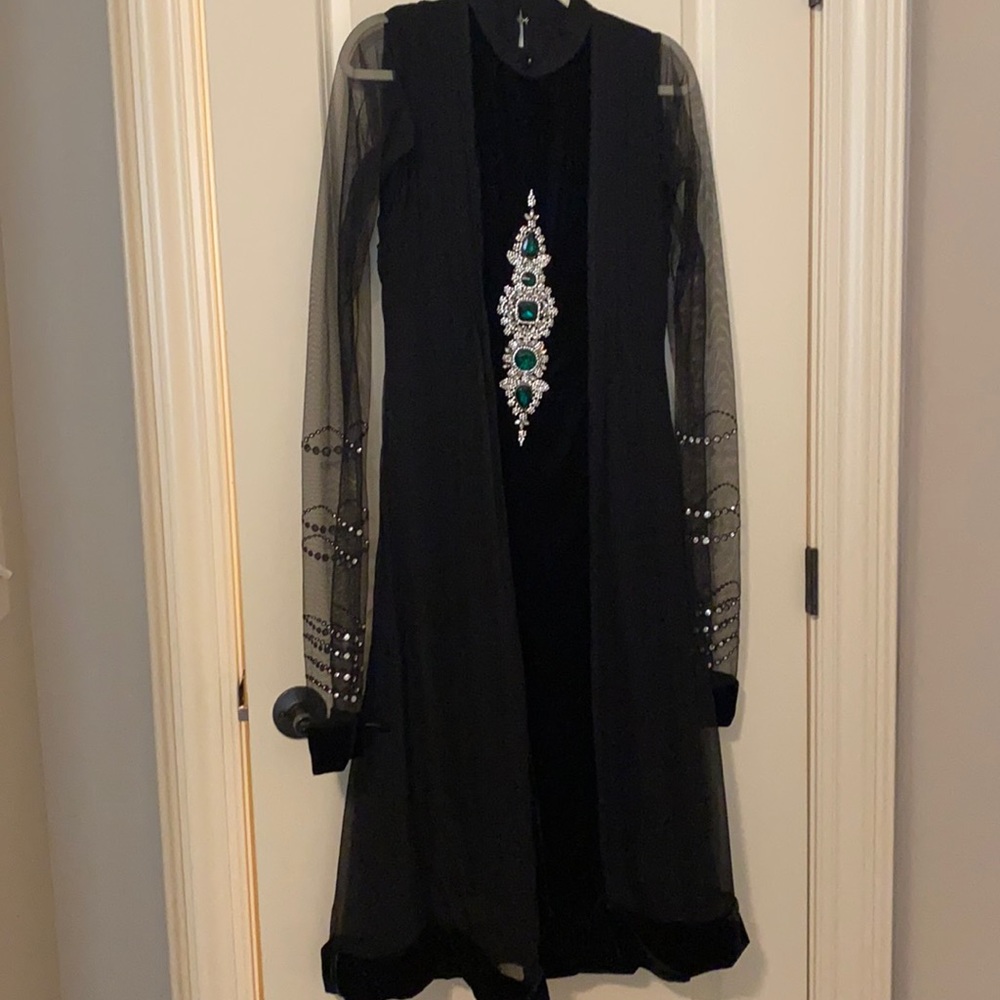 Long velvet kurta